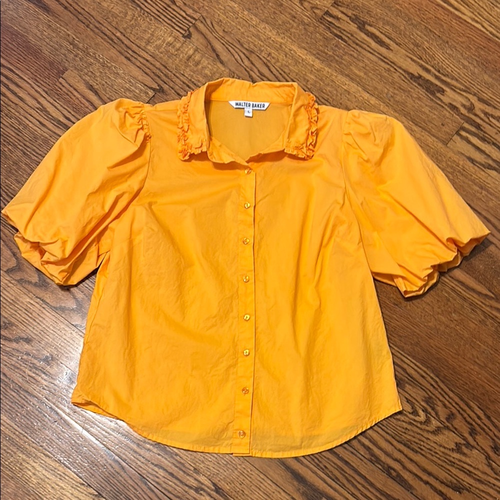 Walter Baker Orange Puff Sleeve Blouse